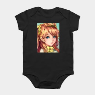 Cute Brown Hair Anime Girl Baby Bodysuit